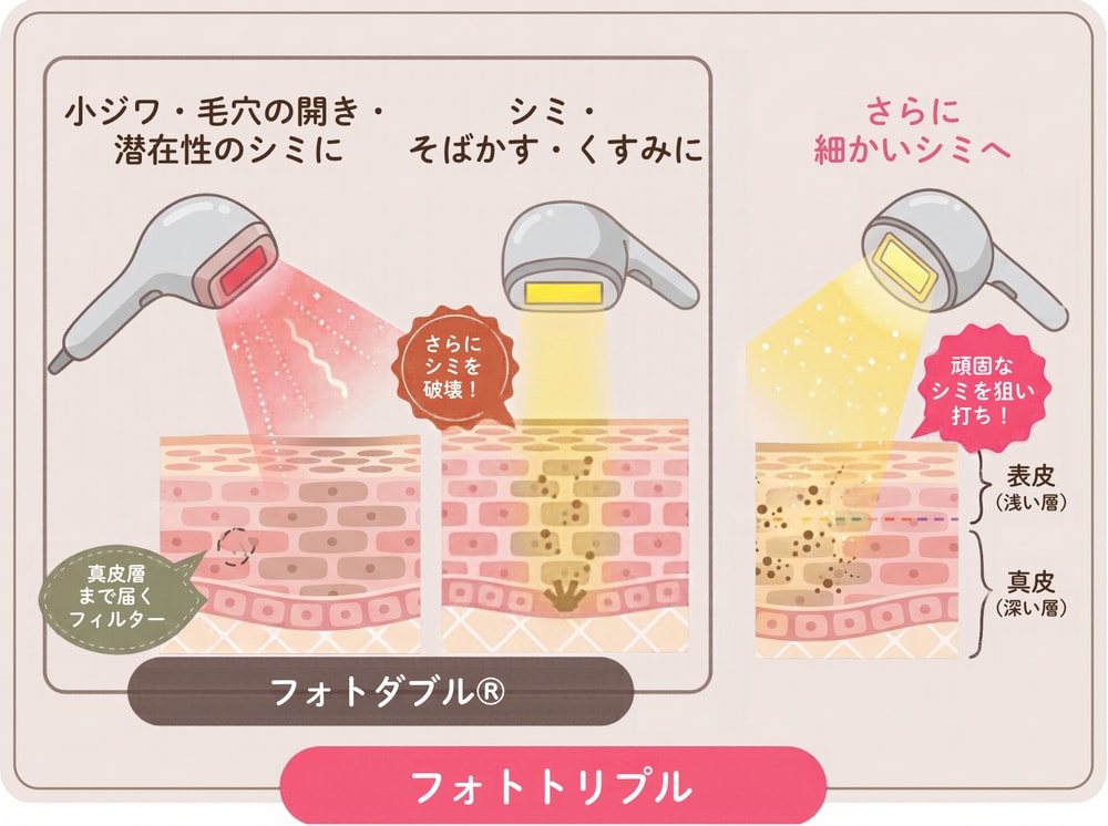 フォトトリプル®（気になるシミへスポット集中照射）