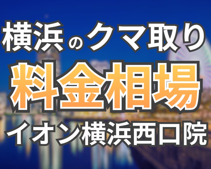 【横浜のクマ取り】料金相場はいくら?高額な見積もりをされないために|イオン横浜西口院