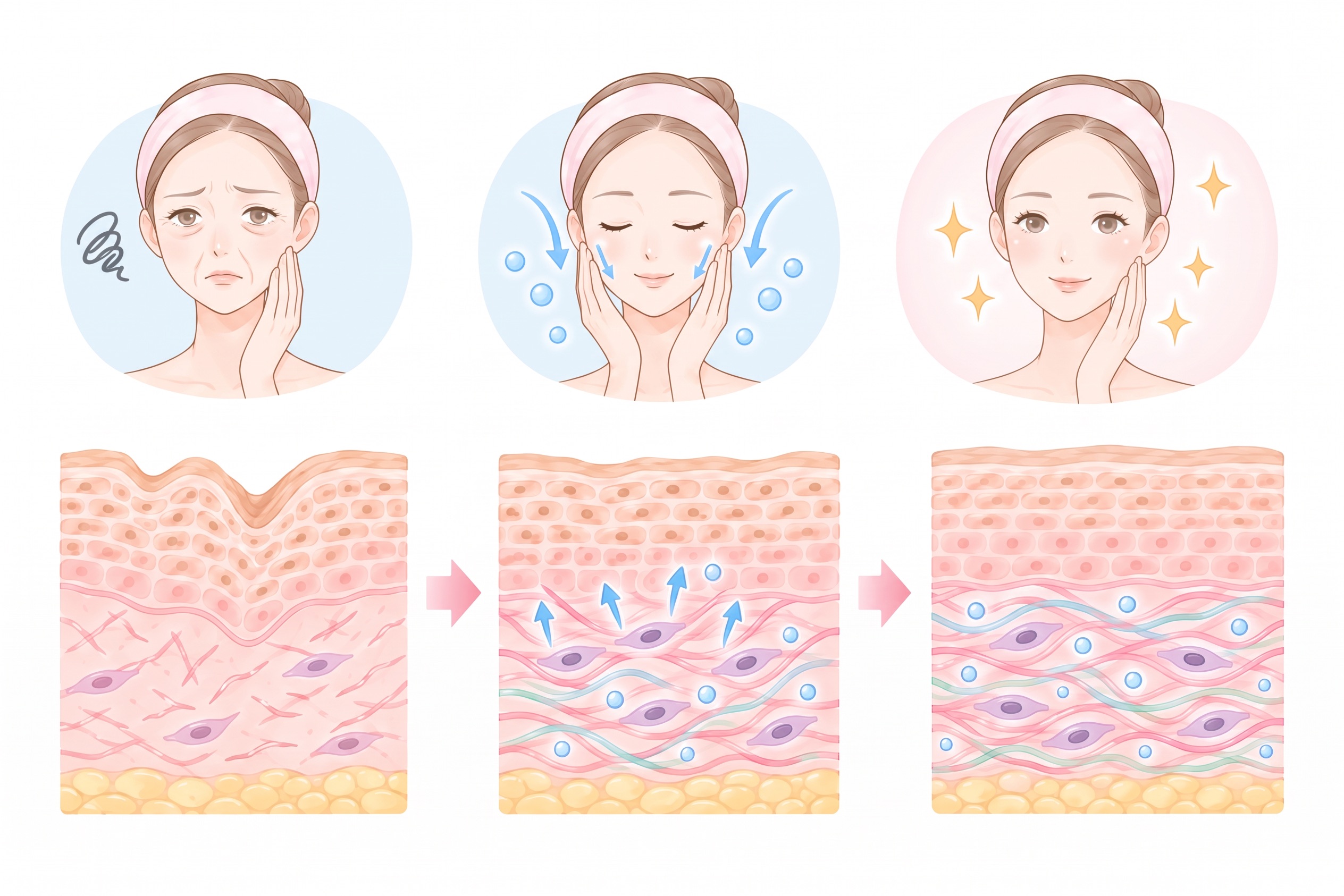 細胞を再生改善イメージイラスト図