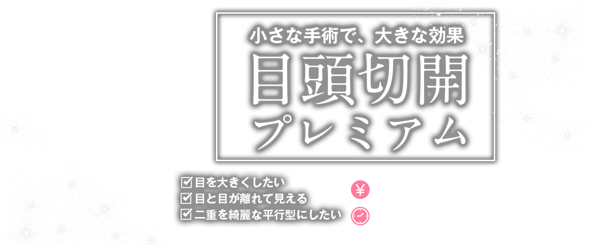小さな手術で、大きな効果 目頭切開プレミアム