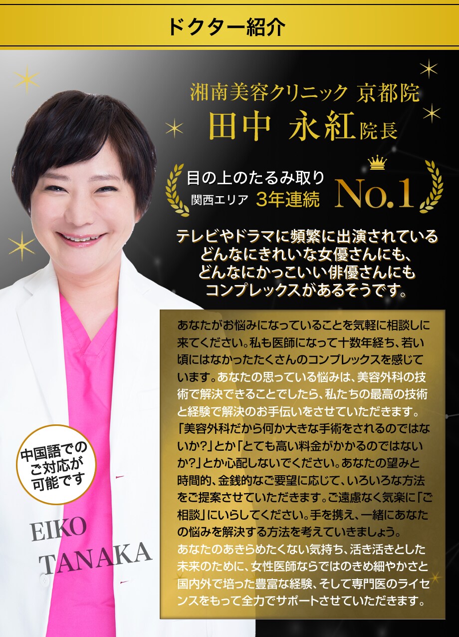 歳若く 形成外科専門医 田中永紅 若返りモニター募集 美容整形 美容外科の湘南美容クリニック