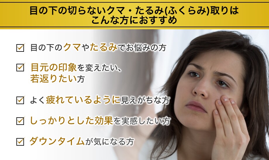 目の下の消えないクマ それってたるみかも 若返りモニター募集 美容整形 美容外科の湘南美容クリニック